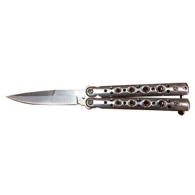 Нож бабочка - балисонг (серебристый, 160см)