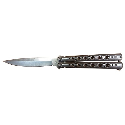 Нож бабочка - балисонг (серебристый, 215см)