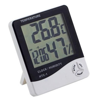 Домашняя метеостанция HTC-1, термометр и гигрометр (температура, влажность, часы)