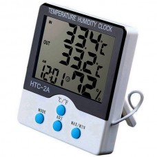 Домашняя метеостанция HTC-2A - термометр и гигрометр с выносным датчиком (температура, влажность, часы)